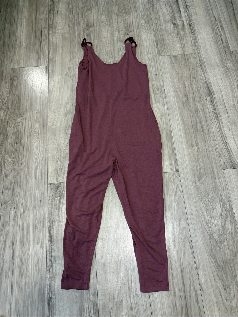 Sleeveless Burgundy Tie-Shoulder Jumpsuit